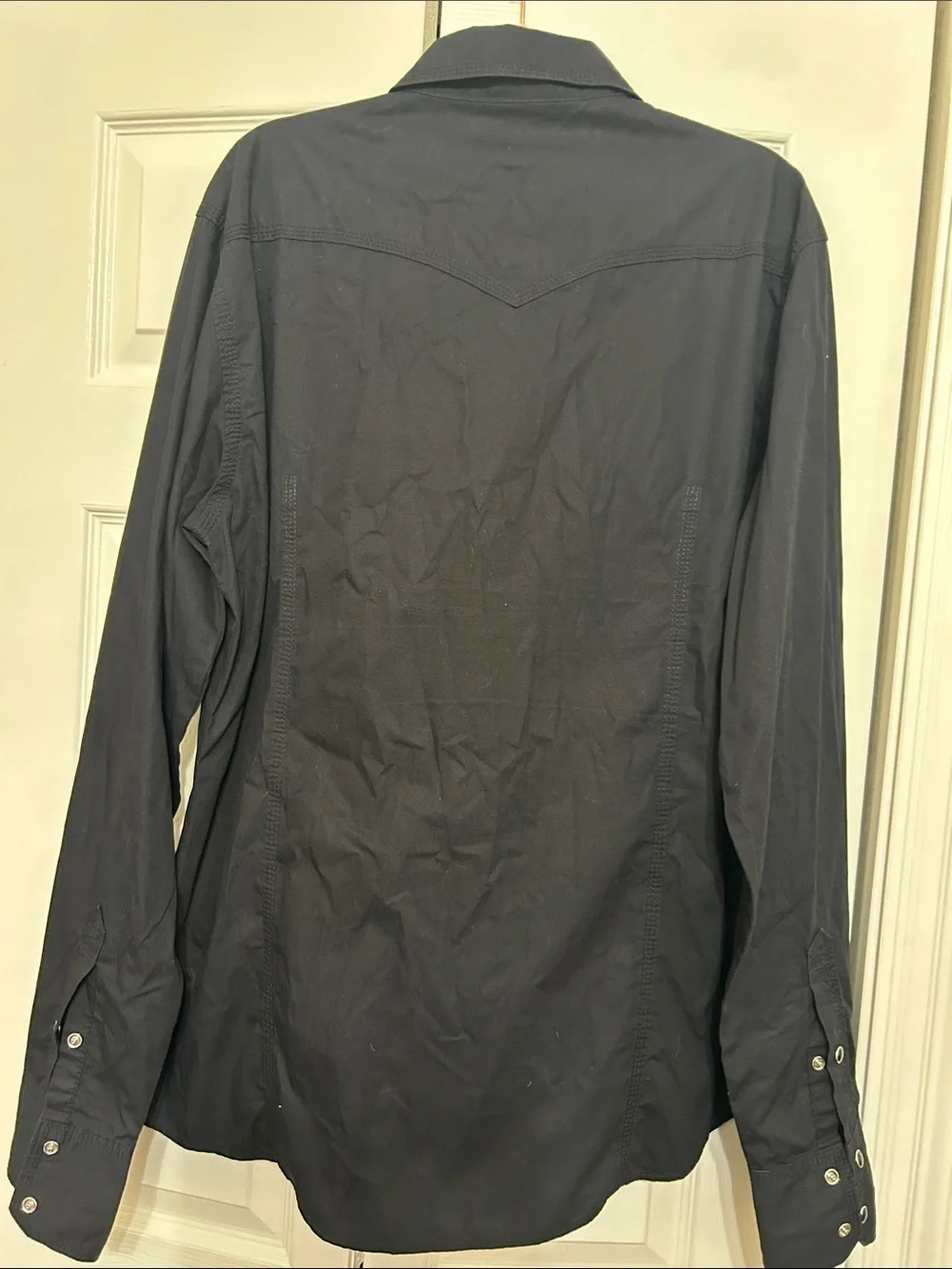 True Religion Men's Black Western-Style Snap Shirt Jacket